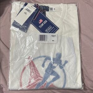 Polo by Ralph Lauren White and Blue Graphic Tee